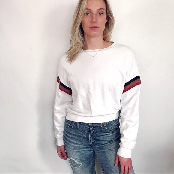 Monrow | Tops | Monroe Supersoft Crew Neck Sweatshirt In White | Poshmark